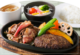 北海道和牛ハンバーグ＆焼肉鉄板ランチ